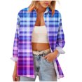 thumbnail image 6 of jobturf Button Down Shirts for Women Dressy Casual Collared Plaid Blouses Comfy Loose Basic Tees Fall Spring Fashion Long Sleeve Tops, 6 of 7