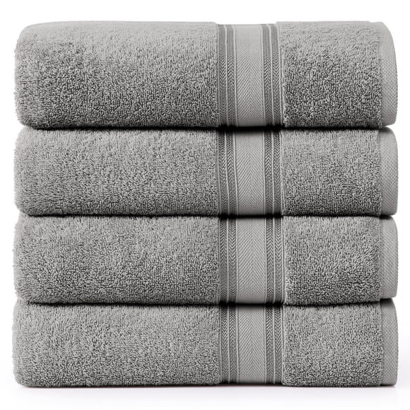 Bath Sheets Towels for Adults- 100% Cotton Extra Large Bath Towels, 4 Piece Bath Sheet Set, Zero Twist, Quick Dry, Highly Absorbe