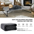 thumbnail image 4 of Veehoo Elevated Dog Bed with Dog Blanket, Outdoor Guardrail Raised Pet Cot, Large, Black Silver, 4 of 9