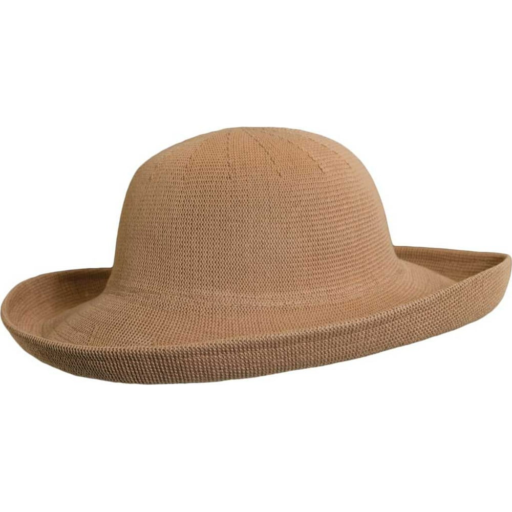 Scala scala women's knitted poly straw big brim hat, desert, one size