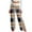Light Brown, variant on Women Winter Soild Color Pants Full Length Long Trousers Sports Pants with Plaid Print and Drawstring for Everyday Casual Style,Light Brown,S