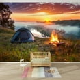 thumbnail image 2 of Modern Wallpaper Murals 3D campfire tent sunrise Peel and Stick Removable Self-Adhesive PVC Wall Stickers for Nursery Kids Bedroom TV Wall Decor, 2 of 5