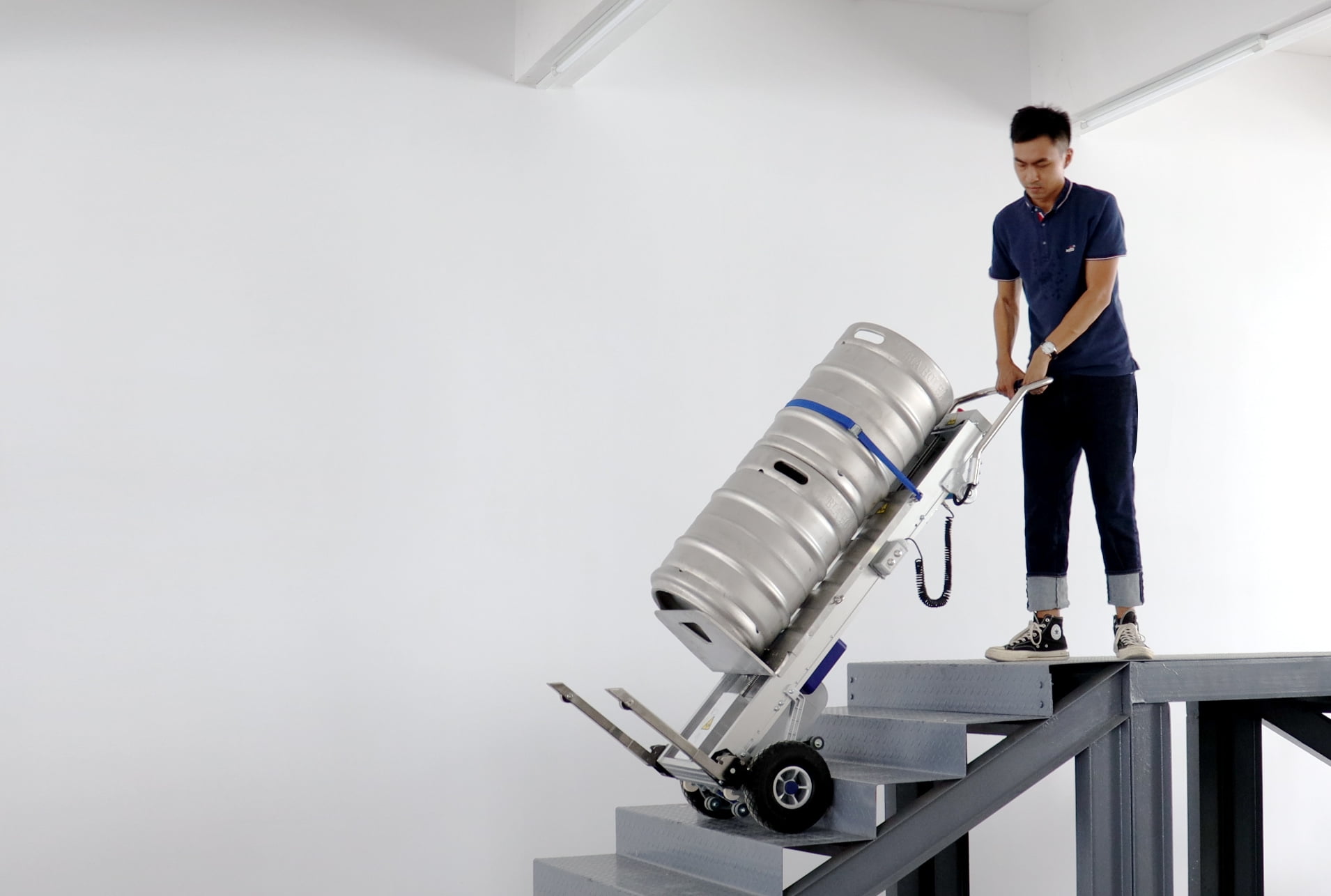 Electric Stair Climbing Hand Truck Lifter - Power Lift Hand Truck for Stair Climbing, Lifting & Flat Ground Transportation, 375lb Load Capacity, 40.35'' Lift Height