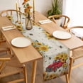 thumbnail image 3 of Yellow Flowers Table Runner - 60 Inch Long, Kitchen Dining Table Runner Dresser Scarves, Car Vintage Brown Country Rustic Farmhouse Decor for Coffee Tables Wedding Party Banquet, 3 of 8