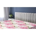 thumbnail image 5 of Ambesonne Rose Pattern Fitted Sheet, Retro Romantic Floral, Full Size, Hot Pink Pistachio Green, 5 of 5