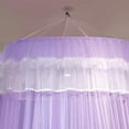 thumbnail image 5 of Kafsov Elegant Princess Bed Canopy with Lace Dome, Polyester Mosquito Net for Girls, Adults, Indoor/Outdoor Decor, Easy Installation, Multiple Sizes, Romantic LED Light Ready Purple, 5 of 6