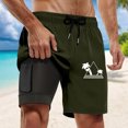 thumbnail image 4 of Shorts de Bain avec Doublure de Compression Shorts de Planche avec Poches Course Homme Vert Foncé TTG, 4 of 4
