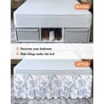 thumbnail image 7 of Blue White Flowers Wrap Around Bed Skirts for King Bed 16" Drop, Bed Skirt with Adjustable Elastic Belt Dust Ruffle Bed Valance for Bedroom Hotel Luxury Spring Summer Floral Botanical Bed Frame Cover, 7 of 7