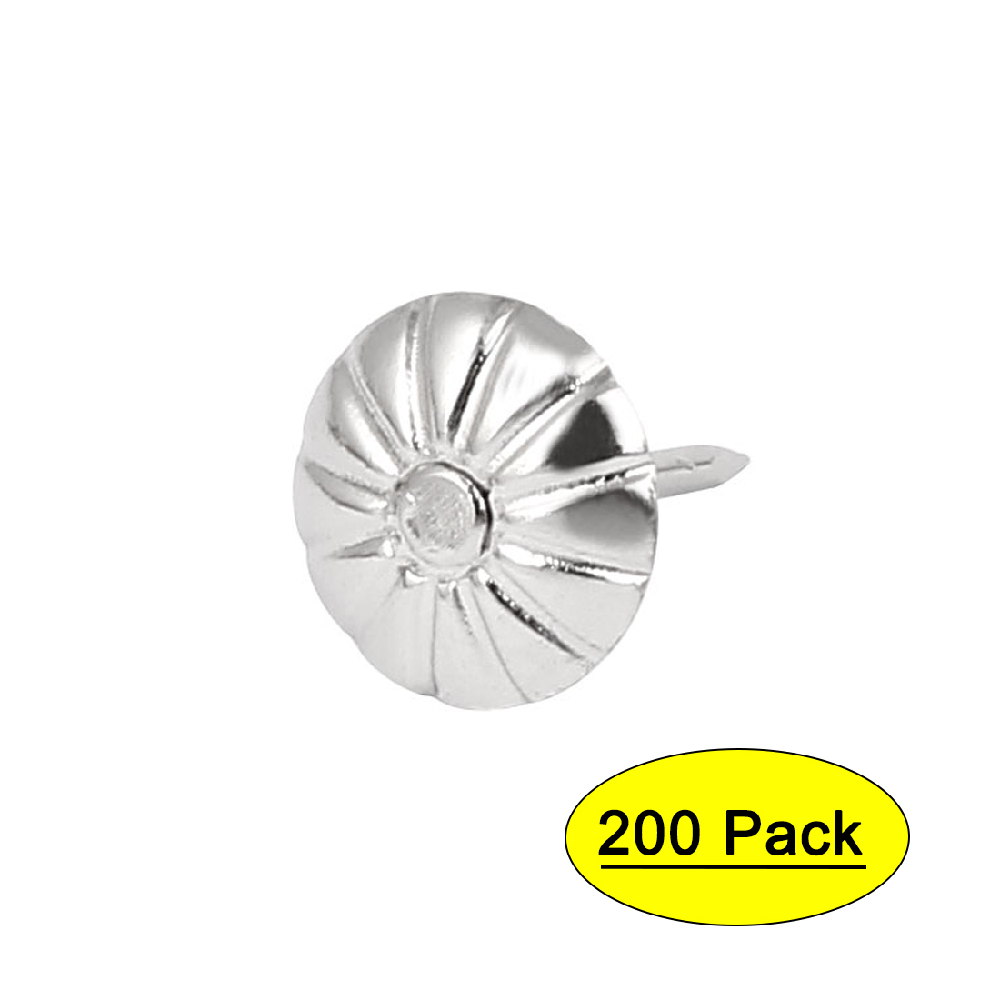 7/16" Dia Daisy Upholstery Nail Thumb Tack Thumbtack Silver Tone 200PCS