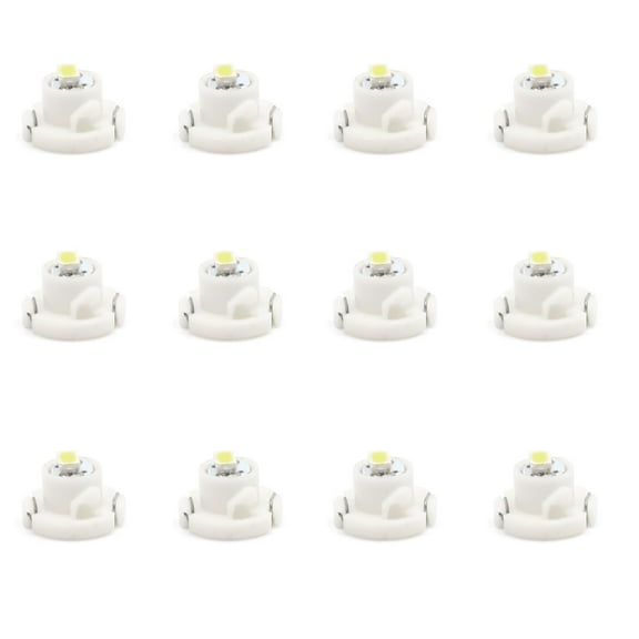 12pcs 12V T4.2 1206- White Auto Car Interior Dashboard Panel Light Bulb