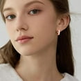 thumbnail image 4 of Mesovor Women Small Hoop Earrings 18K Gold Plated Hypoallergenic Cute Enamel Huggie Earring Gifts, 4 of 5