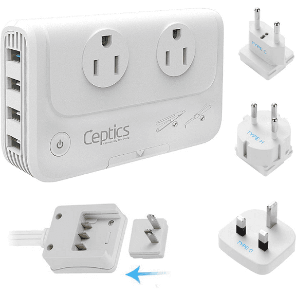 Ceptics PU-200X-ME Israel, Jordan Voltage Converter, SWadAPt - C, G, H