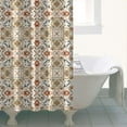 thumbnail image 4 of Beige Geometric Pattern Shower Curtain 36"x72" ,Bathroom Decorative Shower Curtains Set with 12 Hooks,Modern Waterproof Washable Shower Curtain, 4 of 6