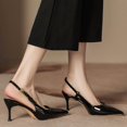 thumbnail image 6 of CHICVOMEY Pointed Toe Heel Sandals for Women Gold Buckle Strap Closed Toe Non Slip Sexy Dress Pumps for Casual Daily Work Party Wedding Evening, 6 of 7