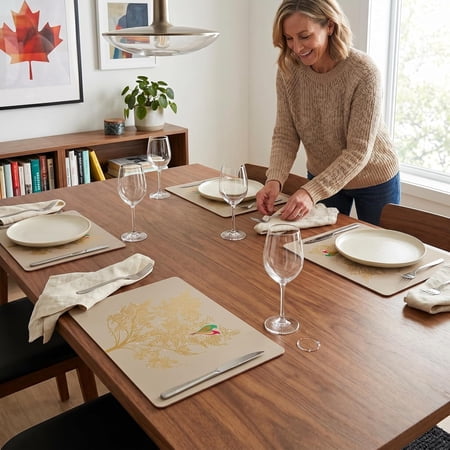 Sara Miller London Chelsea Collection Large Placemats Set of 4 Light Grey