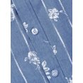 thumbnail image 5 of MODA NOVA Big & Tall Men's Short Sleeves Button Down Fish Bone Prints Shirt Blue Stripe Flower 50, 5 of 5
