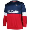 thumbnail image 2 of Men's Fanatics Navy/Red New Orleans Pelicans Big & Tall Split Pullover Sweatshirt, 2 of 3