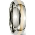 thumbnail image 4 of Titanium/14K Titanium Polished With 14K Yellow Inlay 6mm Band (Size 6) Made In China tb18-6, 4 of 5