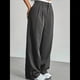 thumbnail image 5 of Pantalones Anchos y Holgados para Mujer, Estilo Palazzo Harén, Informales, A Rayas, con Cintura Elástica y Bolsillos Gris XXL, 5 of 7