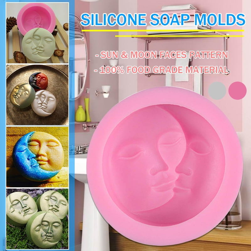 Sun Moon Faces Silicone Soap Molds Craft DIY Handmade Soap Bake Mould Tool Decor