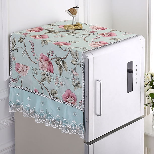 Nvzi 1 toalla sencilla para refrigerador, paño protector antipolvo para puerta simple o doble, toalla multiusos para electrodomésticos, cubierta antipolvo de 140 * 55 cm (estilo 3 - verde)
