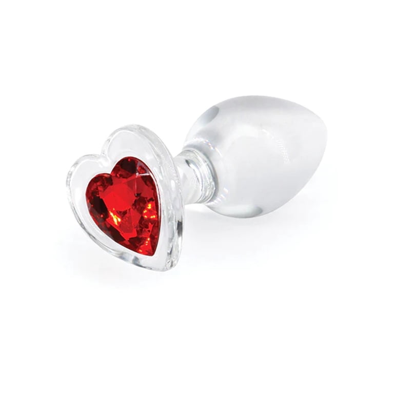 Crystal Desires Glass Heart Gem Butt Plug Medium - Red - Walmart.com