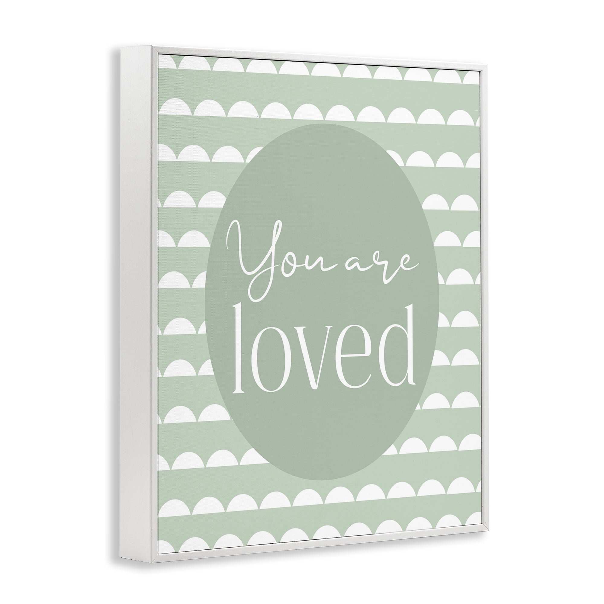 Stupell Industries You Are Loved Light Green White Framed Giclee Art, design by Christine Simpson Art