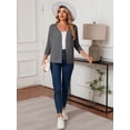 thumbnail image 5 of HOWCOME Women's Lightweight Button-Up Cardigan Soft Knit 3/4 Sleeve Sweater Casual Layer, Grey M, 5 of 7