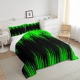 thumbnail image 4 of Abstract Ombre Queen Comforter Set Green and Black Bedding Set Adult,Gradient Geometry Striped Comforter Set Modern Room Decor,Geometric Stripes Bed Set 3Pcs, 4 of 6