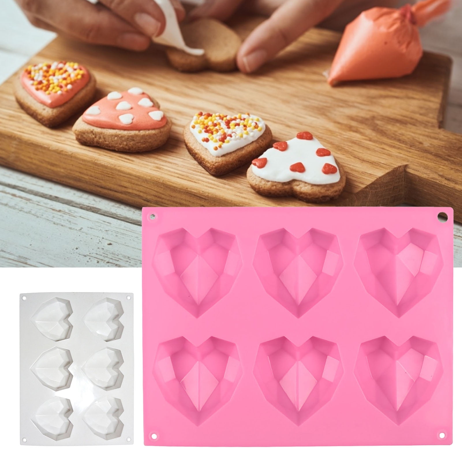 6 Cavity Silicone 3D Heart Shape Cake Mold Fondant Chocolate Baking Mould Tool 6 Cavity Silicone 3D Heart Shape Cake Mold Fondant Chocolate Baking Mould Tool