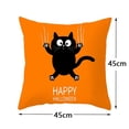thumbnail image 2 of 1Pcs Black Cat Throw Pillow Cover 18 x 18 Inch for Thanksgiving Halloween Decorative Fall Harvest Easter, Cotton Linen Cushion Cover Pillow Case for Car Sofa Bed Couch 45 x 45 CM, 2 of 3