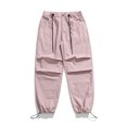 thumbnail image 1 of Pantalones de trabajo de seda de hielo paracaidista de pierna ancha para hombres y mujeres, pantalones largos finos, sueltos, informales, de secado rápido, 1 of 2