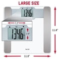 thumbnail image 4 of Taylor Digital Body Composition Bathroom Scale – 11.8" Tempered Glass Platform, 400 lb Capacity Weight Monitor with Athlete Mode, 6 User Recognition & Body Analysis Features (Clear), 4 of 5