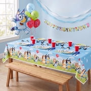 Bluey Rectangular Plastic Table Cover, 54 x 84 - Short Fold