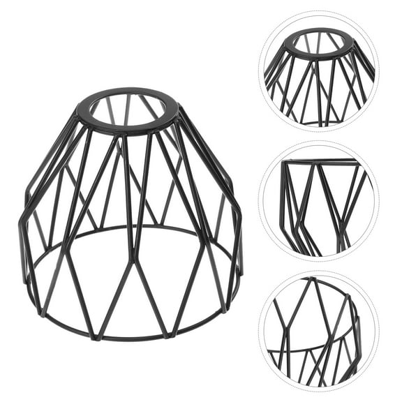 BESTYASH 2Pcs Black Wire Cage Lampshade Stylish Industrial Pendant Light Cover