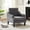 Dark Grey, variant on Mid Century Modern Upholstered Accent Chair with Armrests & Side Pocket, Chenille Fabric,Solid Wood Legs,Comfy Reading Chair for Living Room,Bedroom,Office,Blue