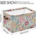 thumbnail image 3 of Coolnut Foldable Storage Bins Blooming Wildflowers Fabric Storage Baskets Collapsible Decorative Baskets Closet Organizer Bins with PU Handles for Shelves Home Closet-1Pack Decor Gifts, 3 of 7