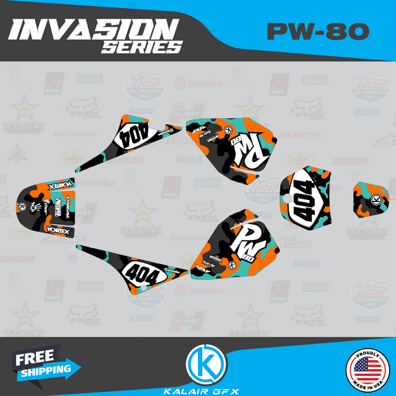 Kalair GFX Graphics Kit for Yamaha PW80 (1990-2008) Invasion Series