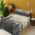 thumbnail image 4 of Ambesonne United States Fitted & Top Sheet Set with Shams, NYC Winter Time, Beige Grey, 4 of 8