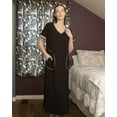 thumbnail image 3 of Women's Comfortable Nightshirt Short Sleeve Nightgown V-Neck Sleepwear Pajama Dress, 3 of 7