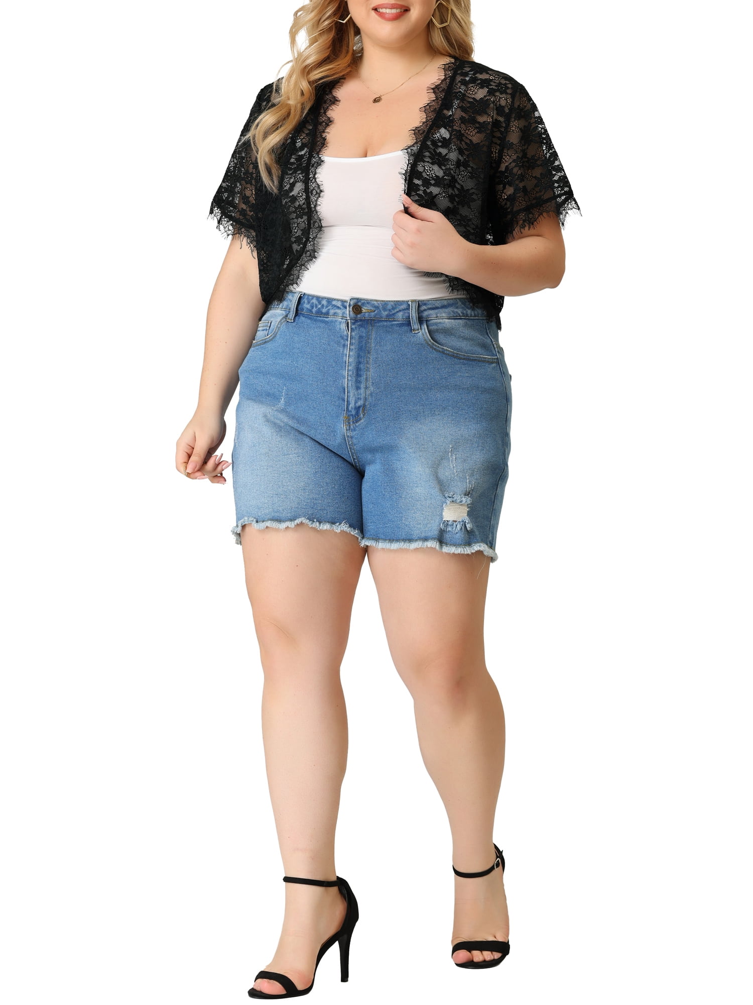 Plus size denim shrug cheap