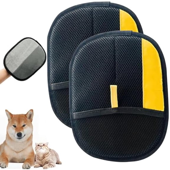 2PC Pet Hair Removal Glove,2025 New Reusable Pet Hair Removal Tool, Suitable for Bed Sheets, Sofas, Clothes, Carpets, Car Seats, and Static Gloves for Dogs and Cats
