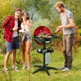 thumbnail image 4 of GVN Garden Grill, Patio Backyard Barbecue Grill,1350 W Outdoor Electric BBQ Grill with Removable Stand Easy to Install-Red, 4 of 10