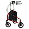 Lumex 3 Wheel Cruiser Lightweight Adjustable Rollator, Metallic Burgundy