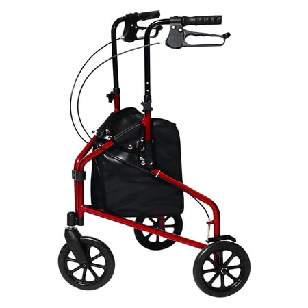 Lumex 3 Wheel Cruiser Lightweight Adjustable Rollator, Metallic Burgundy