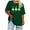 Army Green, variant on St. Patricks Day Oversize Shirt for Womens Loose Fit Cute Gnomes T-Shirt Shamrock Printed Shirts Short Sleeve Graphic Tees Tops