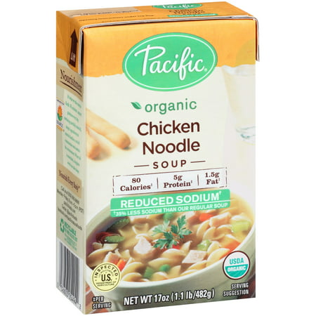 (2 Pack) Pacific Foods Organic Soup, Reduced Sodium Chicken Noodle,