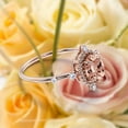 thumbnail image 2 of Dazzling Art nouvea 1.50 Carat Oval Cut Morganite And Diamond Moissanite Engagement Ring, Wedding Ring in 925 Sterling Silver With 18k Rose Gold Plating, Valentines Vintage Look Compass Ring, 2 of 3