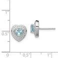 thumbnail image 5 of Auriga Fine Jewelry 925 Sterling Silver Rhodium-plated Aquamarine Teardrop Heart Post Stud Earrings for Women, 5 of 6
