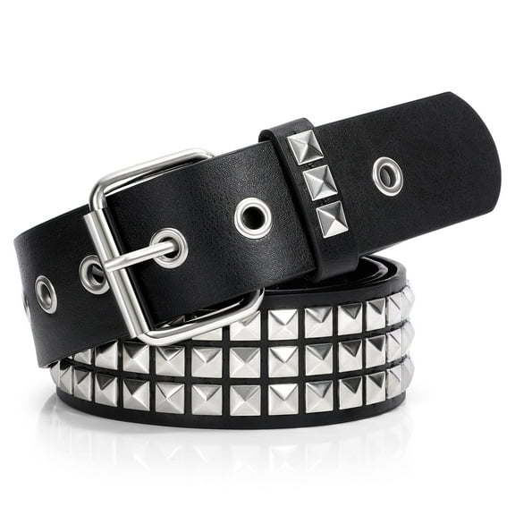 WHIPPY Leather Belt for Women Men Studded Leather Belts for Jeans